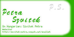 petra szvitek business card